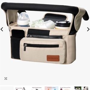 Momcozy Stroller Organizer in Black and Cream